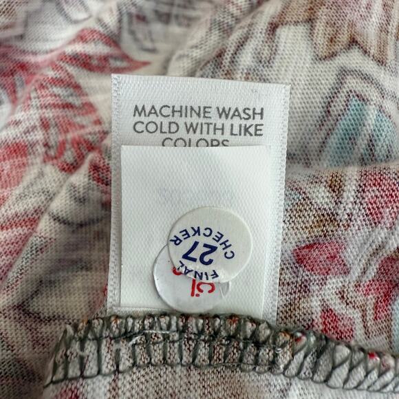 J. Jill Womens Caraway Sheath Short Sleeve Floral Pockets Grey/Red Dress Medium - Picture 8 of 9